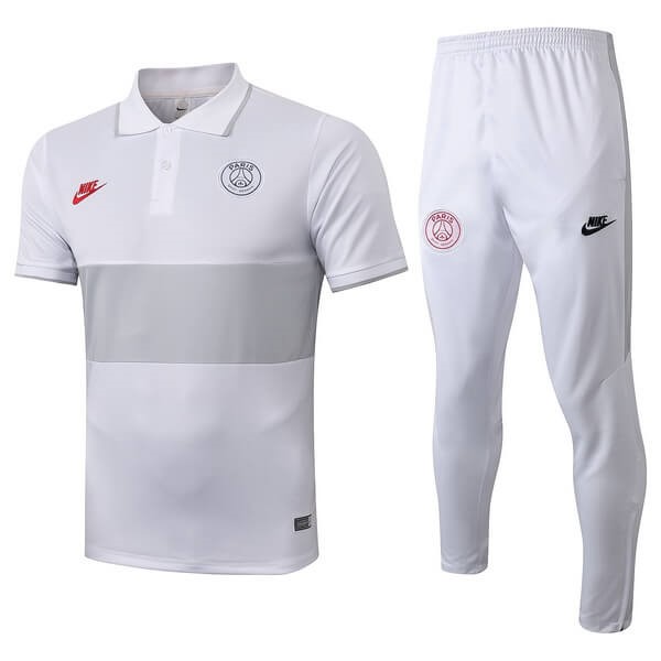 Polo Paris Saint Germain Ensemble Complet 2019-20 Blanc Gris